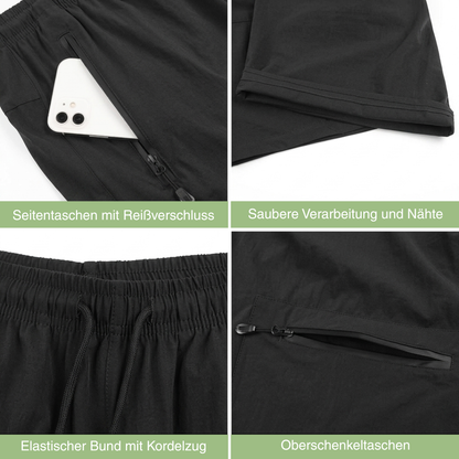 Damen Wandershorts – Wasserabweisend – Schnelltrocknend mit Reißverschlusstaschen