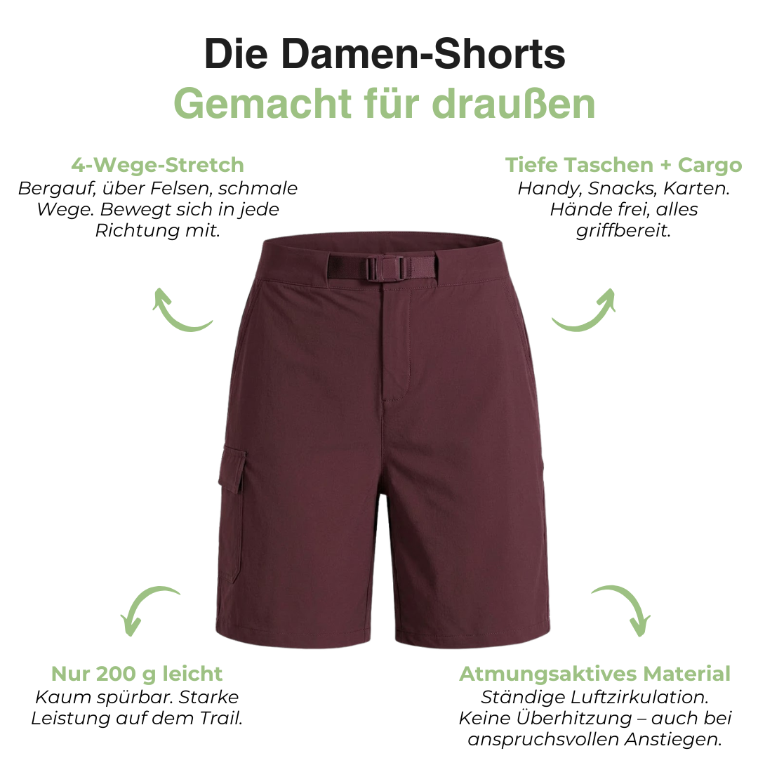 Damen Wandershorts – Atmungsaktiver Stretch – Schnelltrocknend