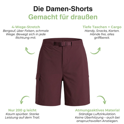 Damen Wandershorts – Atmungsaktiver Stretch – Schnelltrocknend