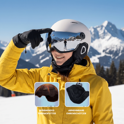 Skihelm mit Visier - ABS-Schale & EPS-Dämpfung - Verstellbar