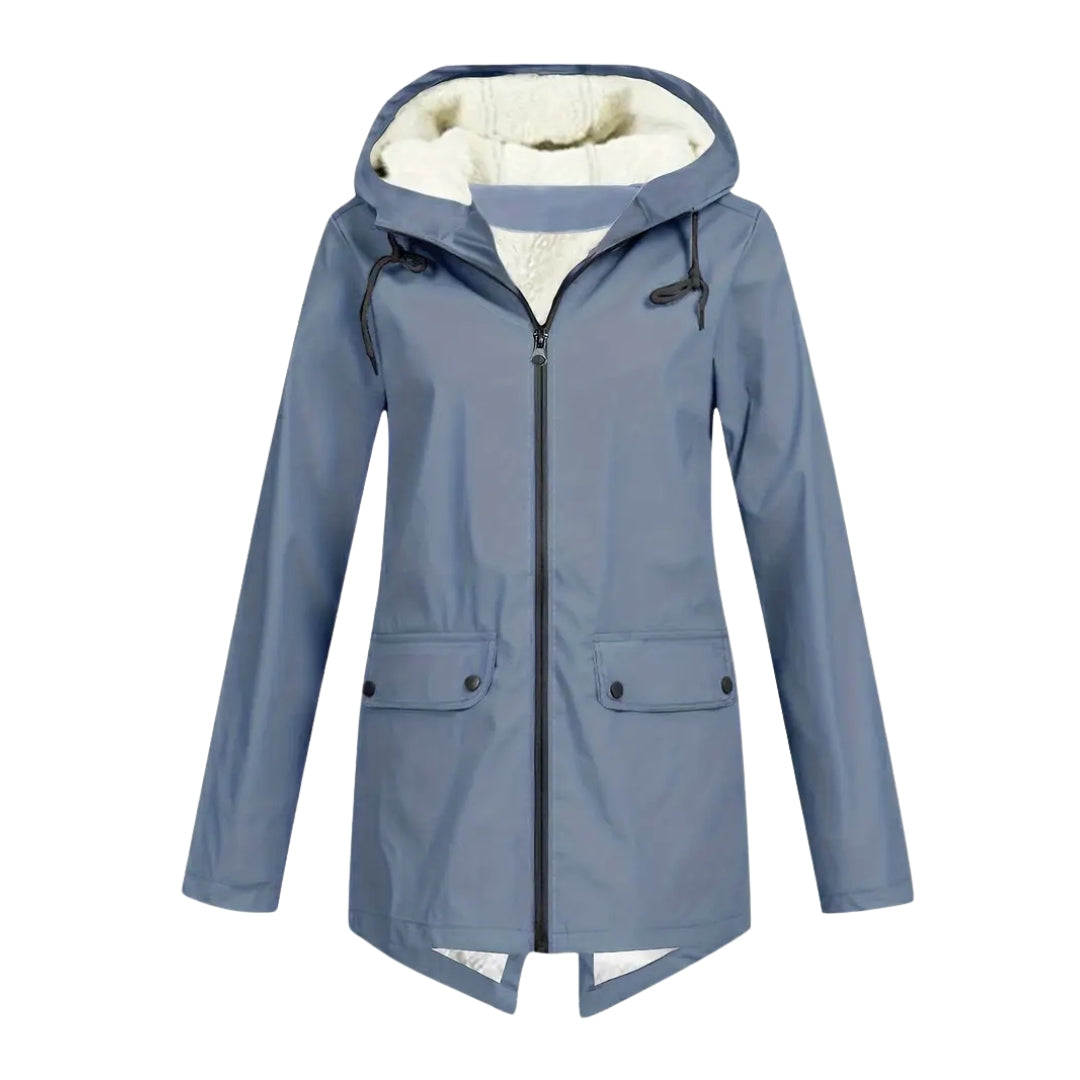 Übergangsjacke Damen - Regenjacke - Fleecegefüttert mit Kapuze