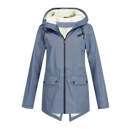 Übergangsjacke Damen - Regenjacke - Fleecegefüttert mit Kapuze
