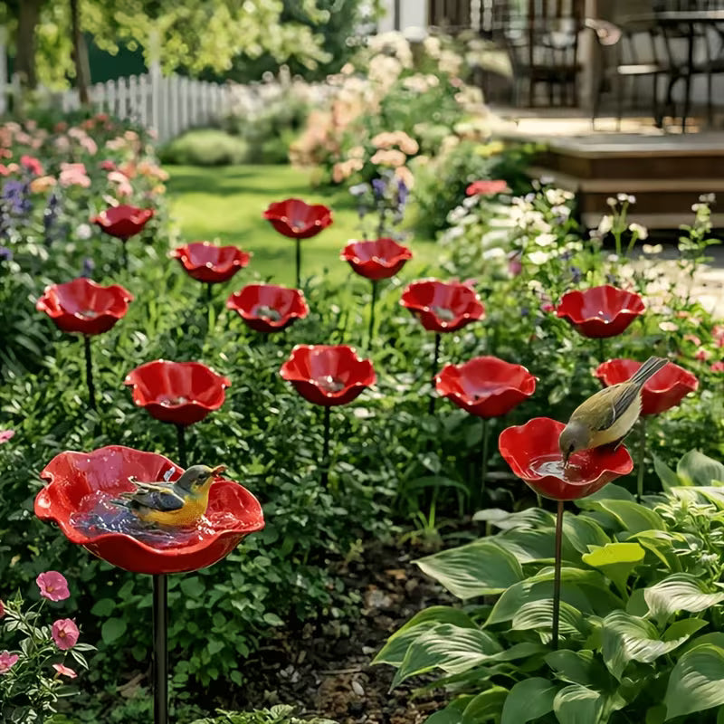 Vogeltränke Garten – Blumen Design – Wetterfest