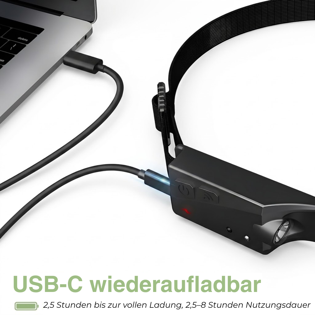 LED Stirnlampe Wiederaufladbar – Bewegungssensor USB-C – Wasserdicht 350 Lumen
