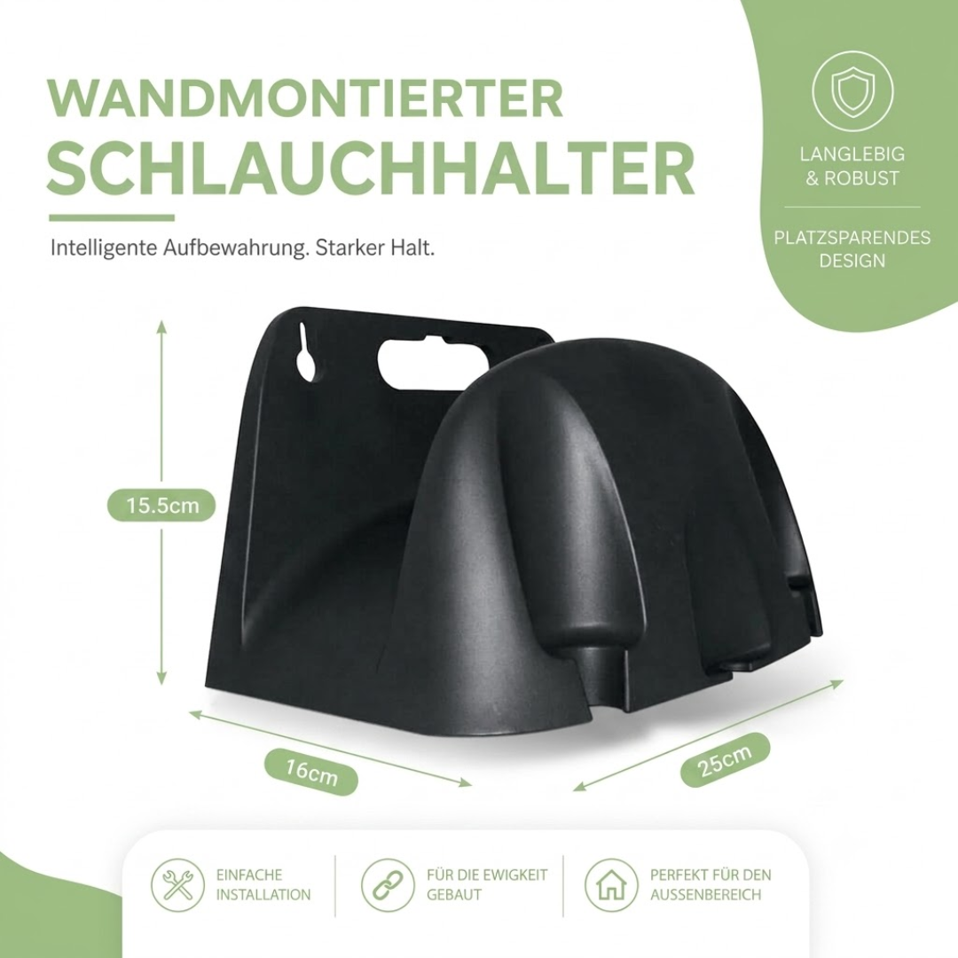 Schlauchhalter Wandmontage - Hält bis 20M - Ohne Verheddern
