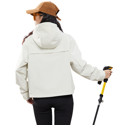 Kurze Regenjacke Damen - Wasserabweisend - Verstellbarer Saum