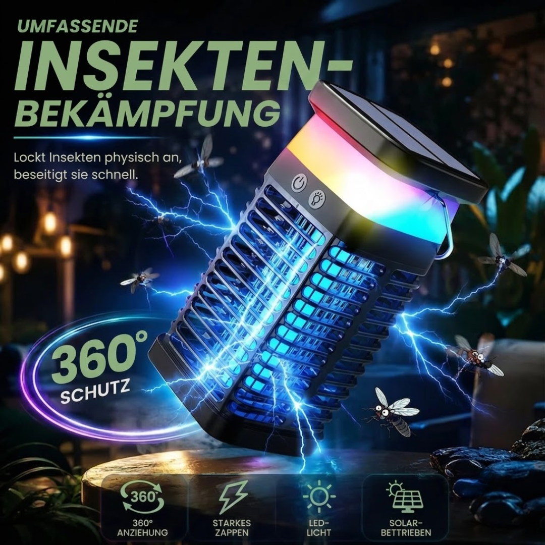 Solar Mückenlampe - Insektenvernichter Elektrisch - Camping Laterne