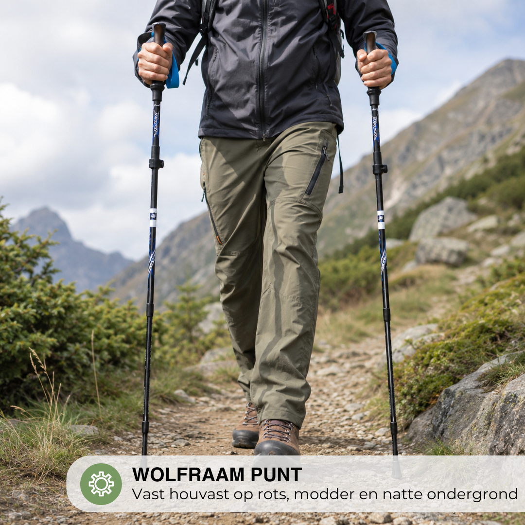 Wanderstöcke Ultraleicht – Verstellbar mit Anti-Shock & Wolframspitze