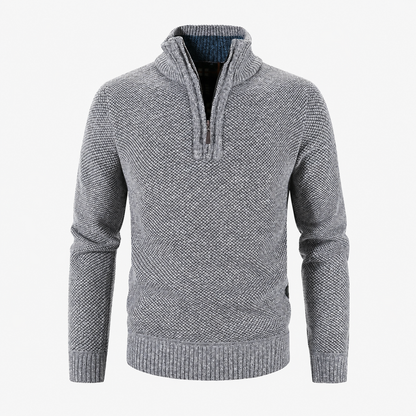Half-Zip Pullover Herren - Fleecefutter & Stehkragen - Dicker Strick
