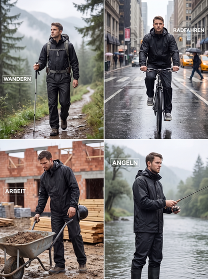 Regenanzug beim Wandern, Radfahren, Arbeiten und Angeln