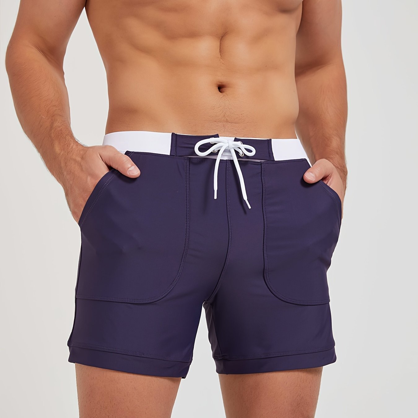 Herren Badeshorts - Schnelltrocknend - Kontrastbund