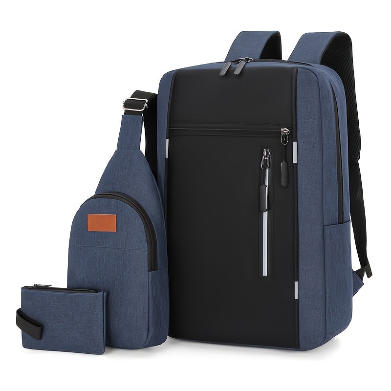 Schulrucksack Herren - 3in1-Set - mit USB-Anschluss