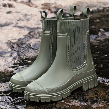 Gummistiefel Damen im Chelsea-Look - Wasserdicht - Rutschfeste Profilsohle