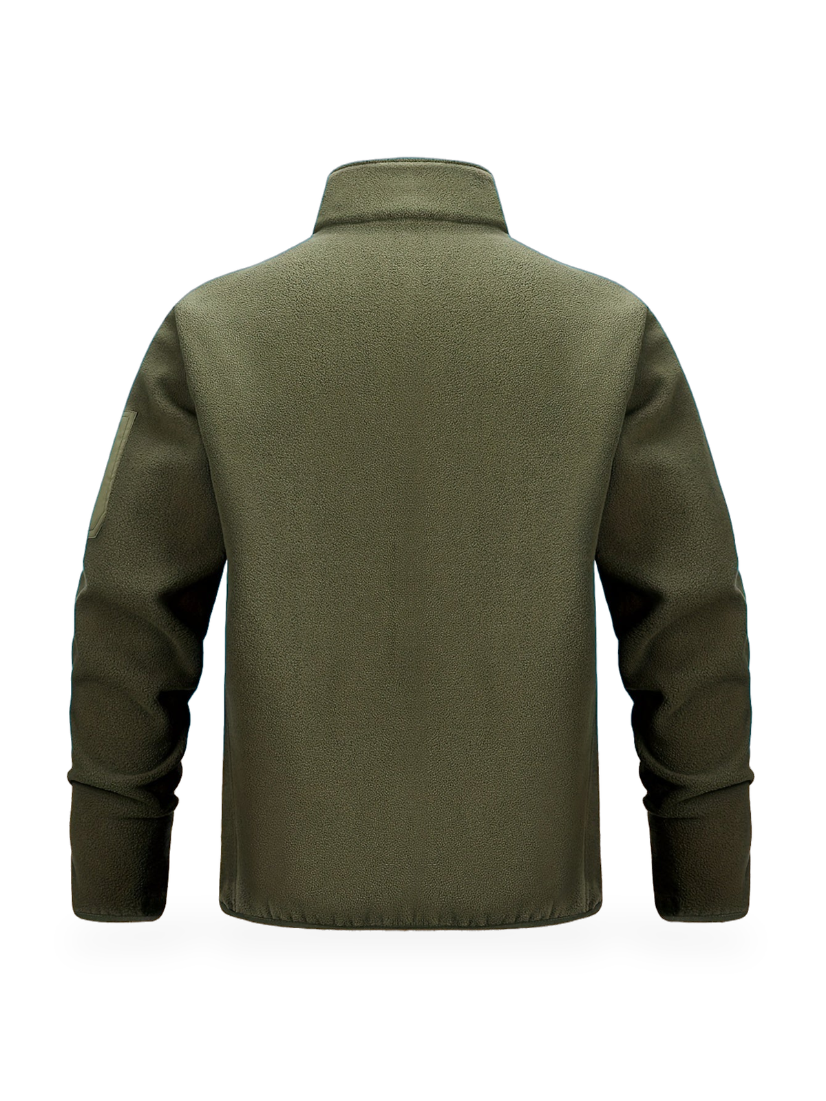 Olivgrüne Fleecejacke von hinten