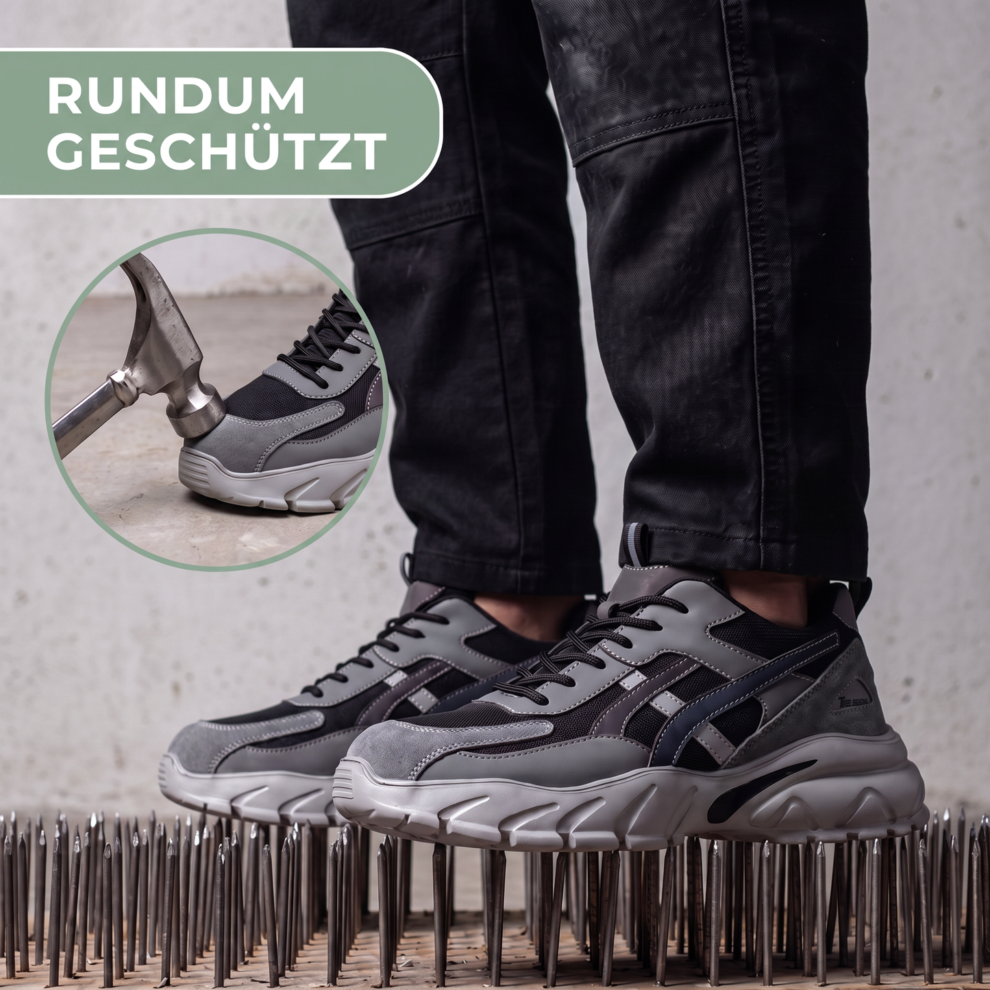 Sicherheitsschuhe Herren - Durchtrittsichere Sohle - Atmungsaktives Mesh