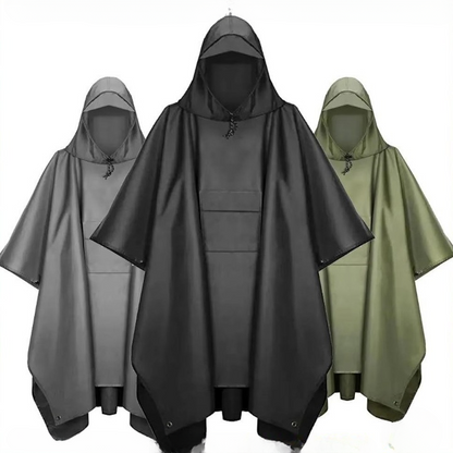 Regenponcho wasserdicht mit Kapuze - 3-in-1 Poncho, Tarp & Schlafsackschutz