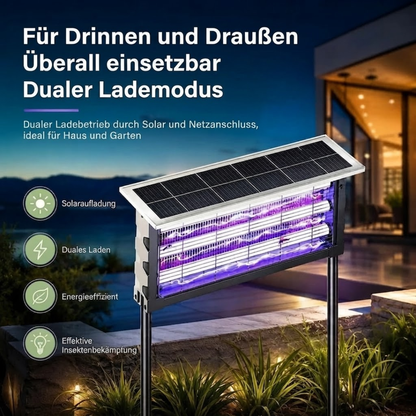 Solar Mückenlampe XXL - Drei UV-Röhren - Innen Außen Dualer Lademodus