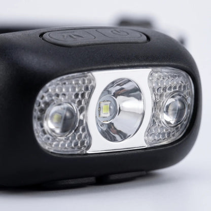 LED-Stirnlampe mit Bewegungssensor, USB-C-Anschluss und verstellbarem Kopfband – Ansicht 3