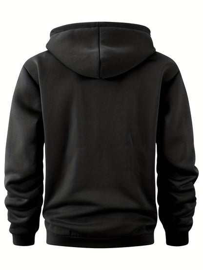 Schwarzer Hoodie von hinten mit Kapuze