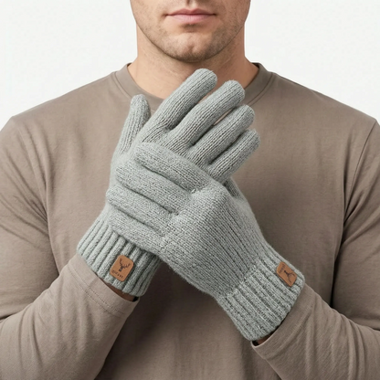 Strickhandschuhe Herren mit Touchscreen-Fingerkuppen und Fleecefutter – Ansicht 5