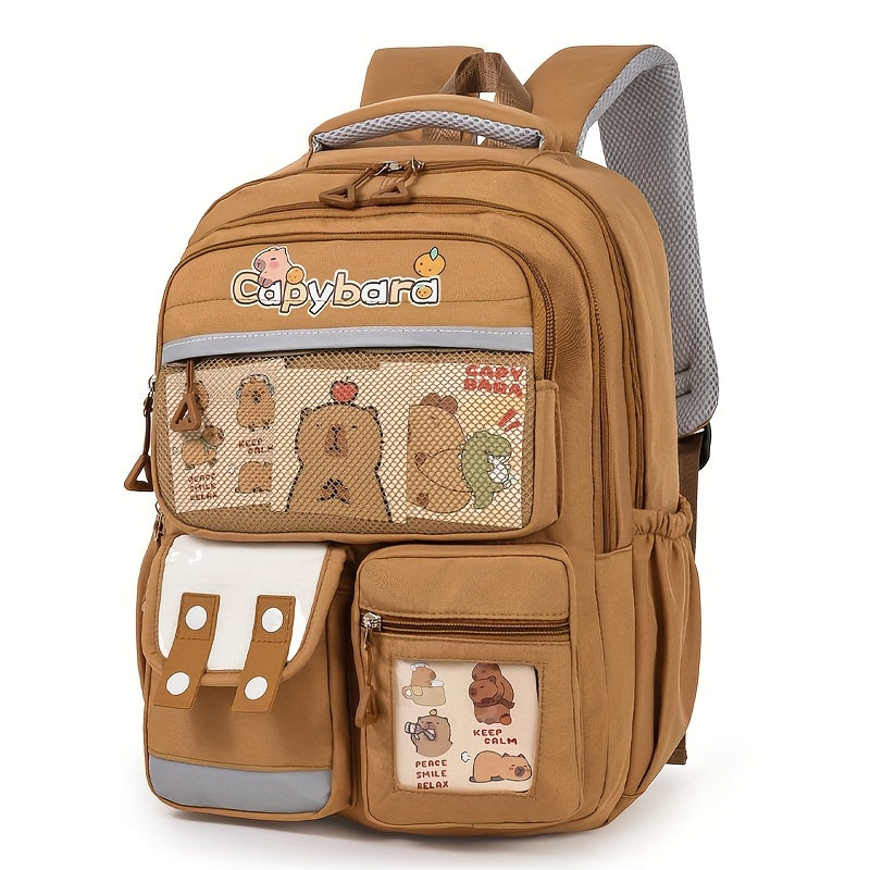 Schulrucksack für Kinder - Capybara-Motiv - leicht