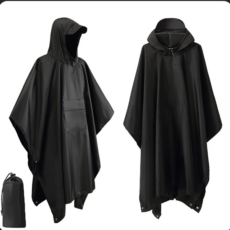 Regenponcho wasserdicht mit Kapuze - 3-in-1 Poncho, Tarp & Schlafsackschutz