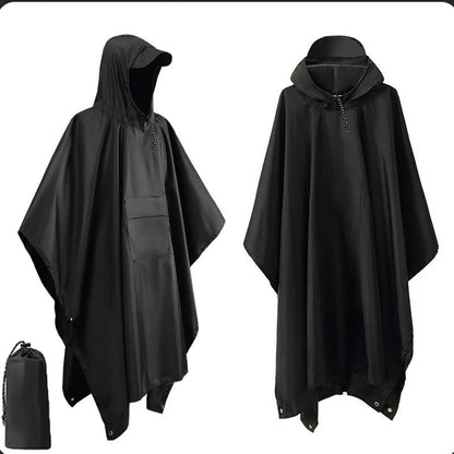 Regenponcho wasserdicht mit Kapuze - 3-in-1 Poncho, Tarp & Schlafsackschutz