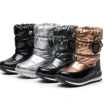 Schneestiefel für Kinder in vier Farben: Schwarz, Silber, Anthrazit und Bronze