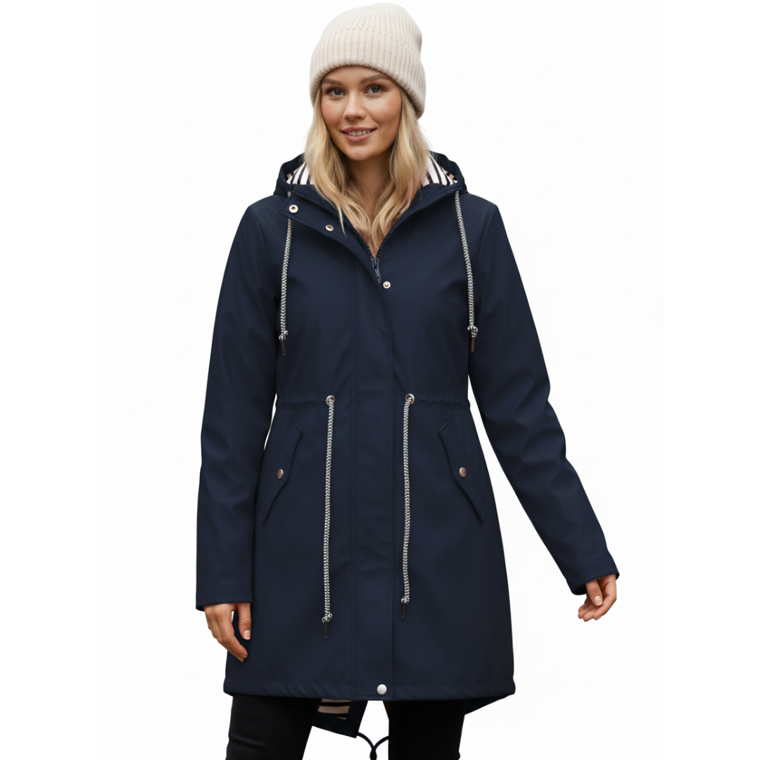Regenmantel Damen Lang - Übergangsjacke mit Kapuze, bis 5XL