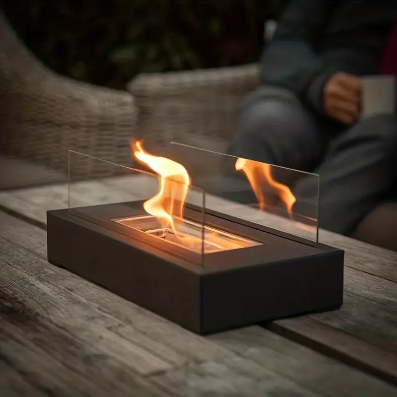 Bioethanol Tischkamin - Rechteckiges Tischfeuer für Innen & Außen