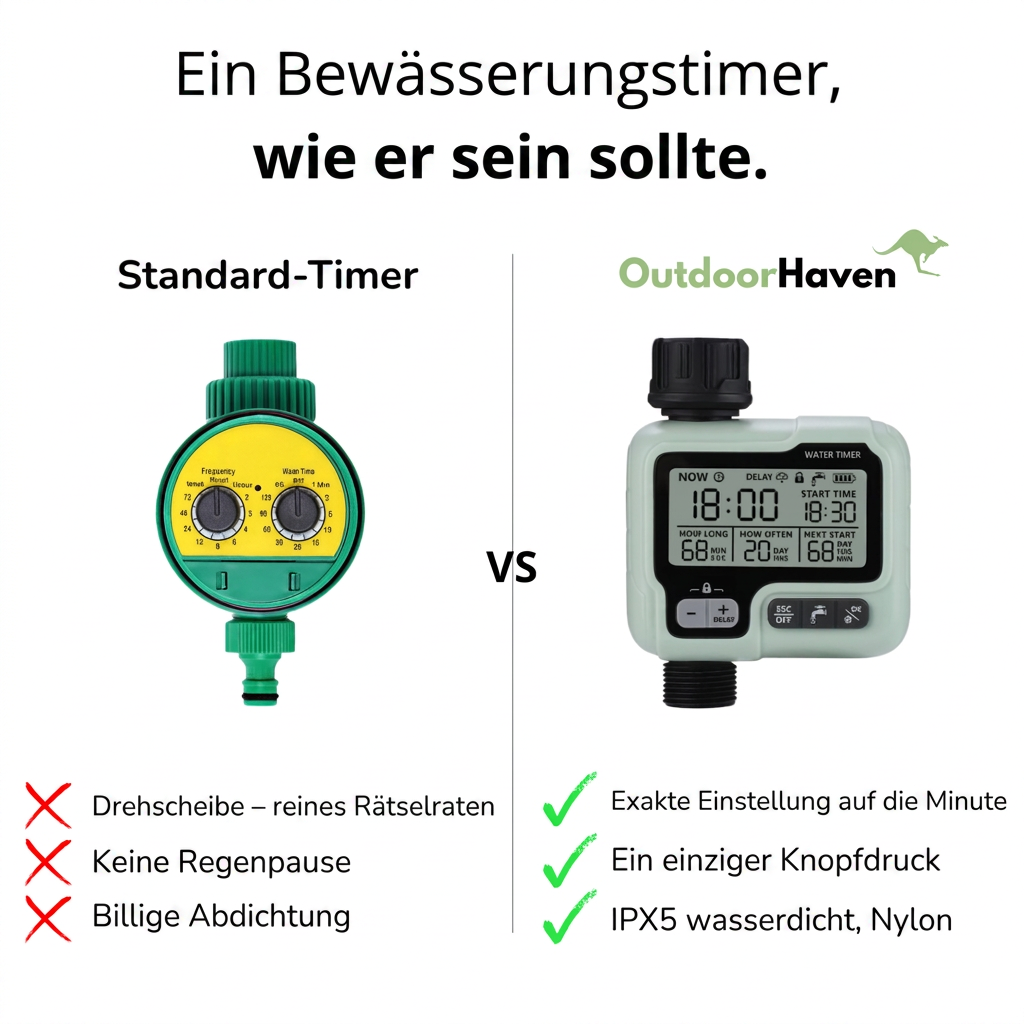 Digitaler Bewässerungstimer – Einstellbar 1 Sek. bis 99 Min. – Garten & Rasen
