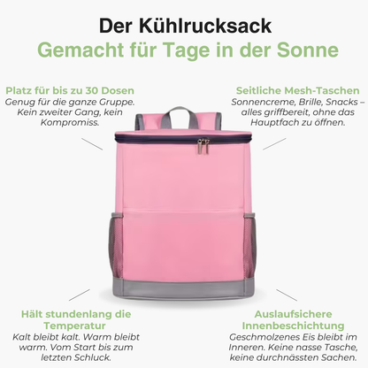 Isolierter Kühlrucksack - Picknick Lunchtasche - Auslaufsichere Kühltasche