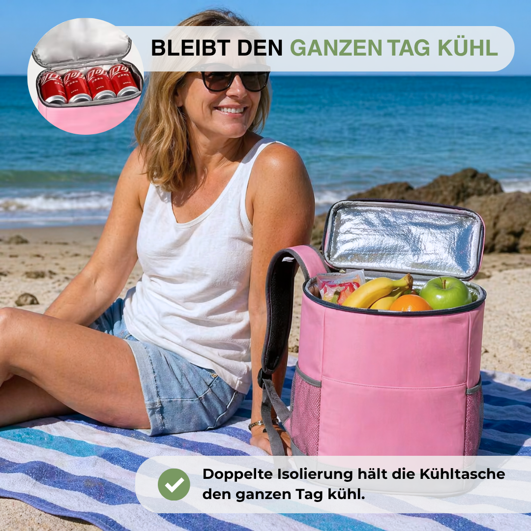 Isolierter Kühlrucksack - Picknick Lunchtasche - Auslaufsichere Kühltasche