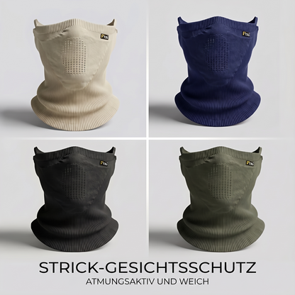 Der Schlauchschal in Sandbeige, Marineblau, Schwarz und Oliv