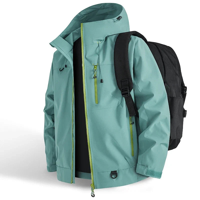 Wasserabweisende Outdoorjacke mit Kapuze und drei Reißverschlusstaschen – Ansicht 13