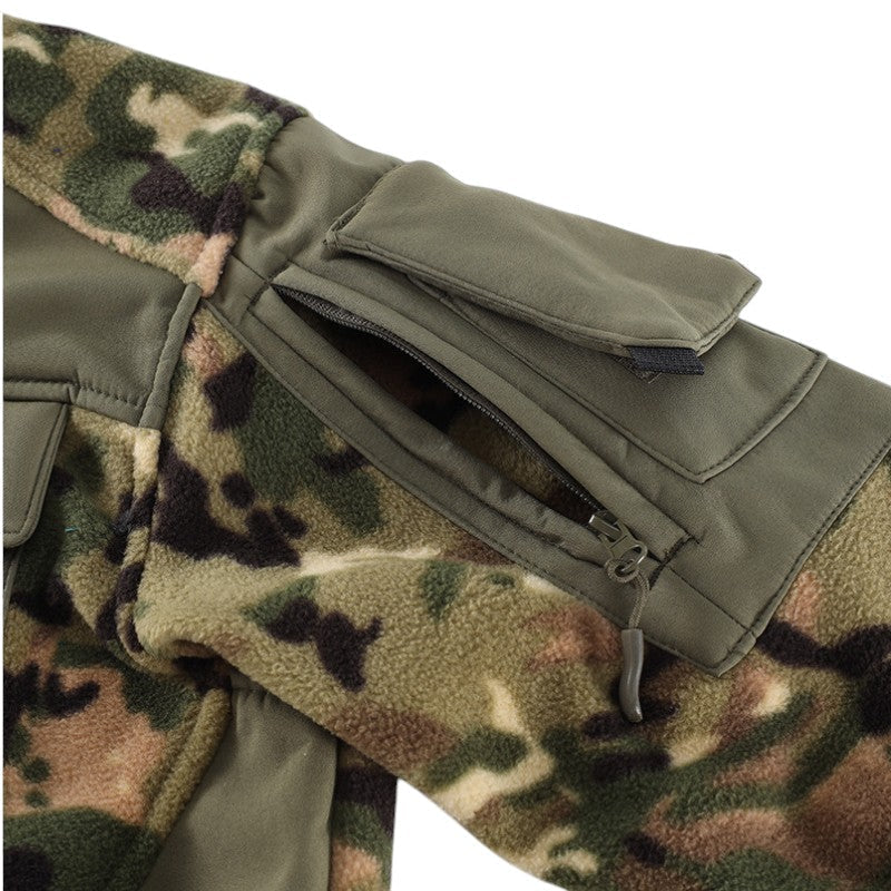 Fleecejacke Herren - Taktisch mit Kapuze - Camouflage & Uni