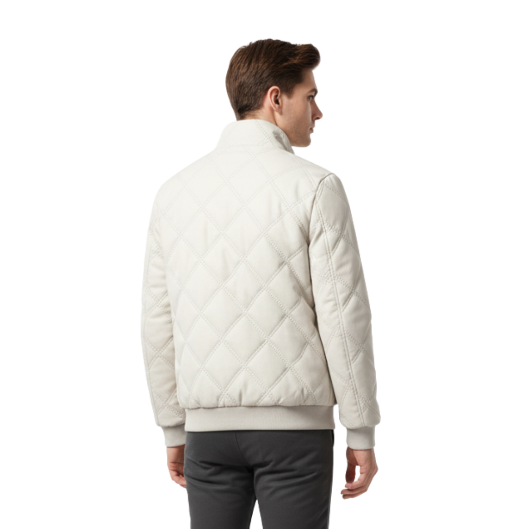 Steppjacke Herren gefüttert - Stehkragen - Rautensteppung