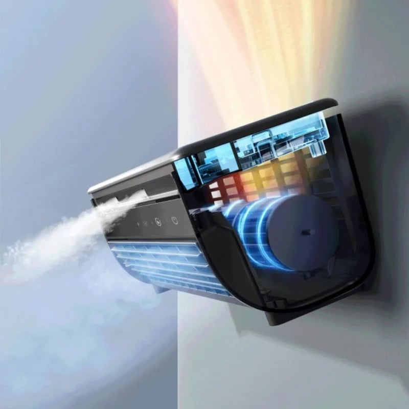 Tragbarer Luftkühler - 3-in-1 Kabelloser Ventilator - Aufladbare Wandmontage