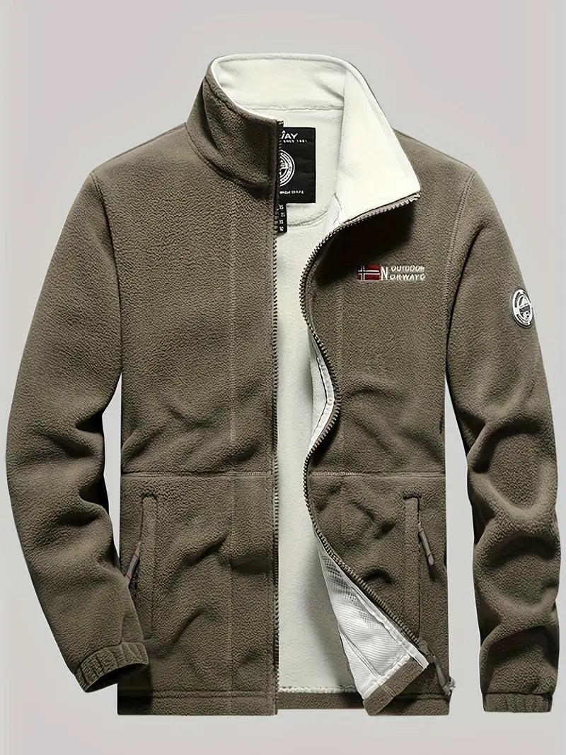 Fleecejacke Herren - Thermo-Futter - Stehkragen mit Reißverschluss
