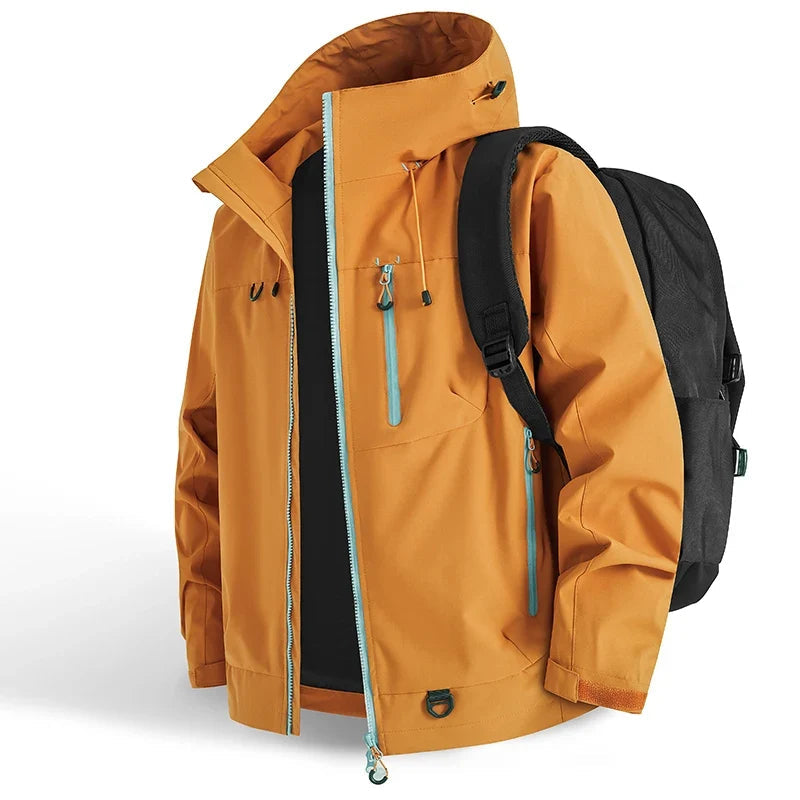 Wasserabweisende Outdoorjacke mit Kapuze und drei Reißverschlusstaschen – Ansicht 12