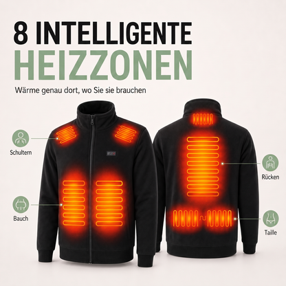 Beheizte Jacke - 8 Heizzonen & Fleecefutter - Wasserdicht, Unisex