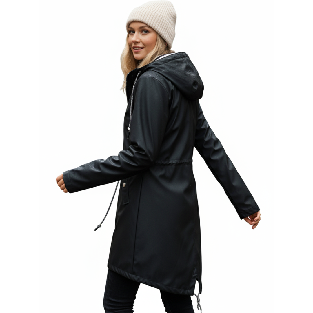 Regenmantel Damen Lang - Übergangsjacke mit Kapuze, bis 5XL