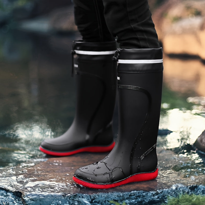 Gummistiefel Herren & Damen - Hoher Schaft mit Kordelzug - Reflektorstreifen