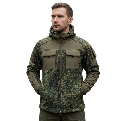 Fleecejacke Herren - Taktisch mit Kapuze - Camouflage & Uni