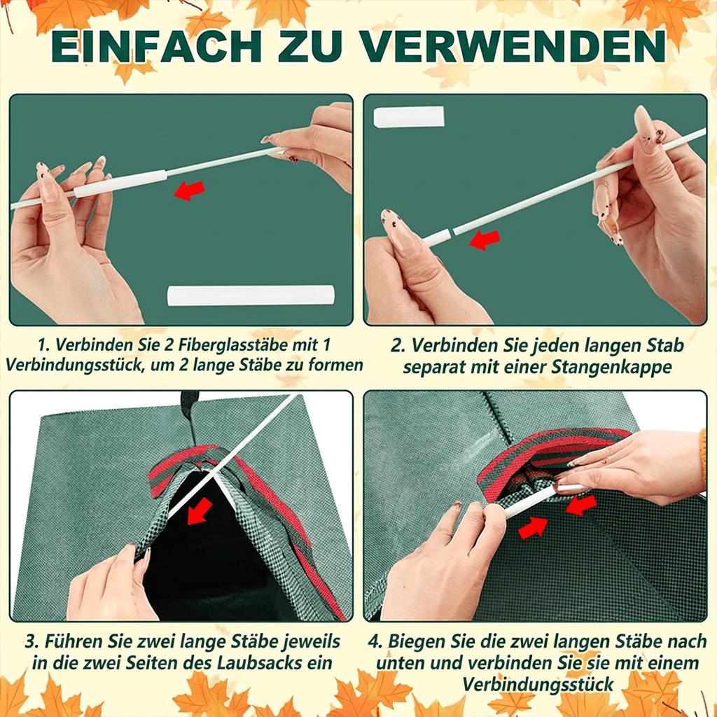 Laubsammler 227 L - Faltbarer Gartenabfallsack im Kehrblech-Stil