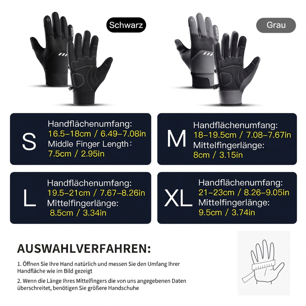 Fahrradhandschuhe Winter - Touchscreen - winddicht