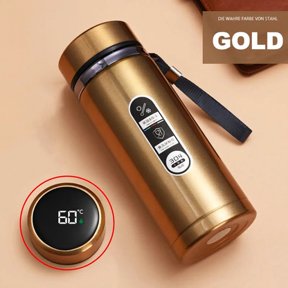 Thermosflasche mit LED-Temperaturanzeige - Edelstahl - 500 ml / 1 L