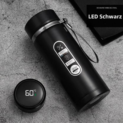 Thermosflasche mit LED-Temperaturanzeige - Edelstahl - 500 ml / 1 L