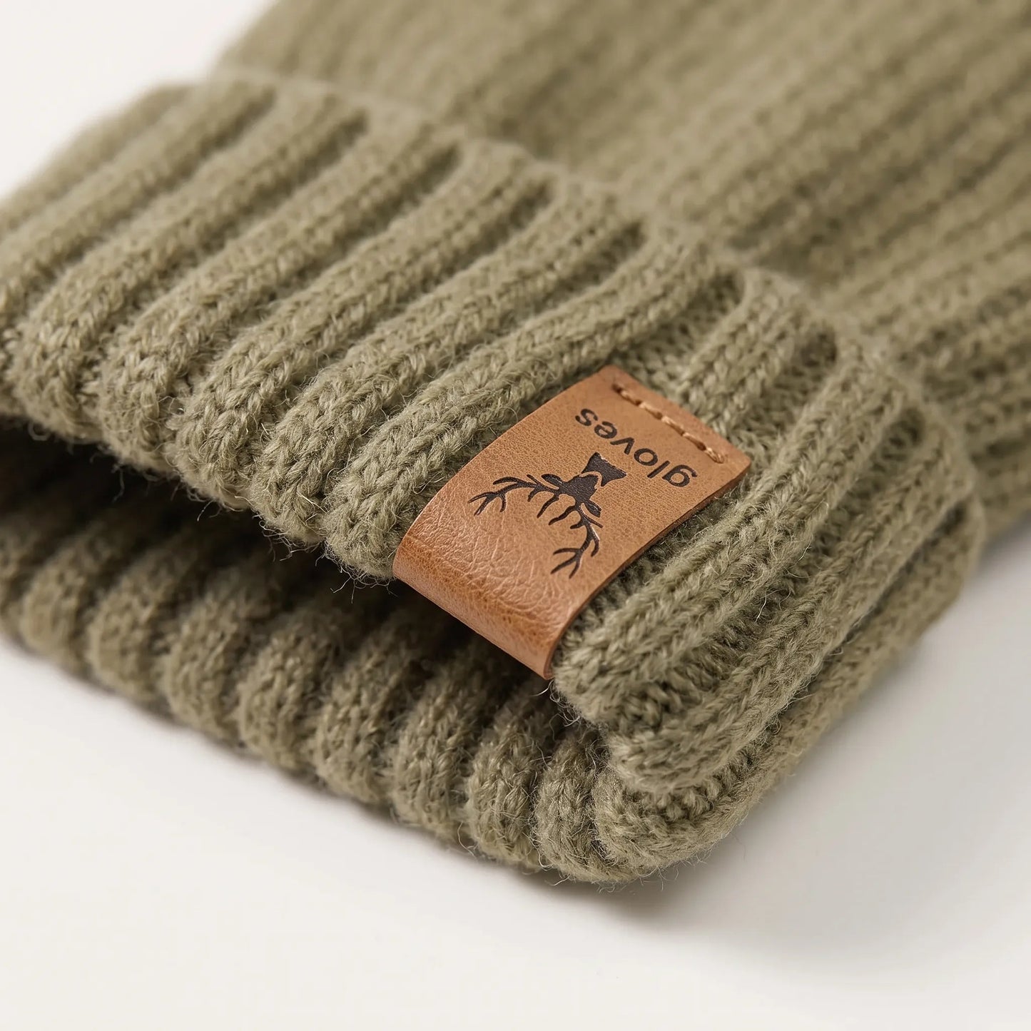 Strickhandschuhe Herren mit Touchscreen-Fingerkuppen und Fleecefutter – Ansicht 7