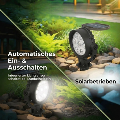 Solar-Gartenstrahler LED IP65 – 180° Verstellbar – Set mit 2 Stück